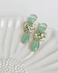 Aros menta con racimo con perlas - Miniatura 2