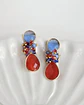 Aros azules y rojo con racimo - Miniatura 1