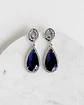 Aros plata circonita vintage con cristal azul - Miniatura 1