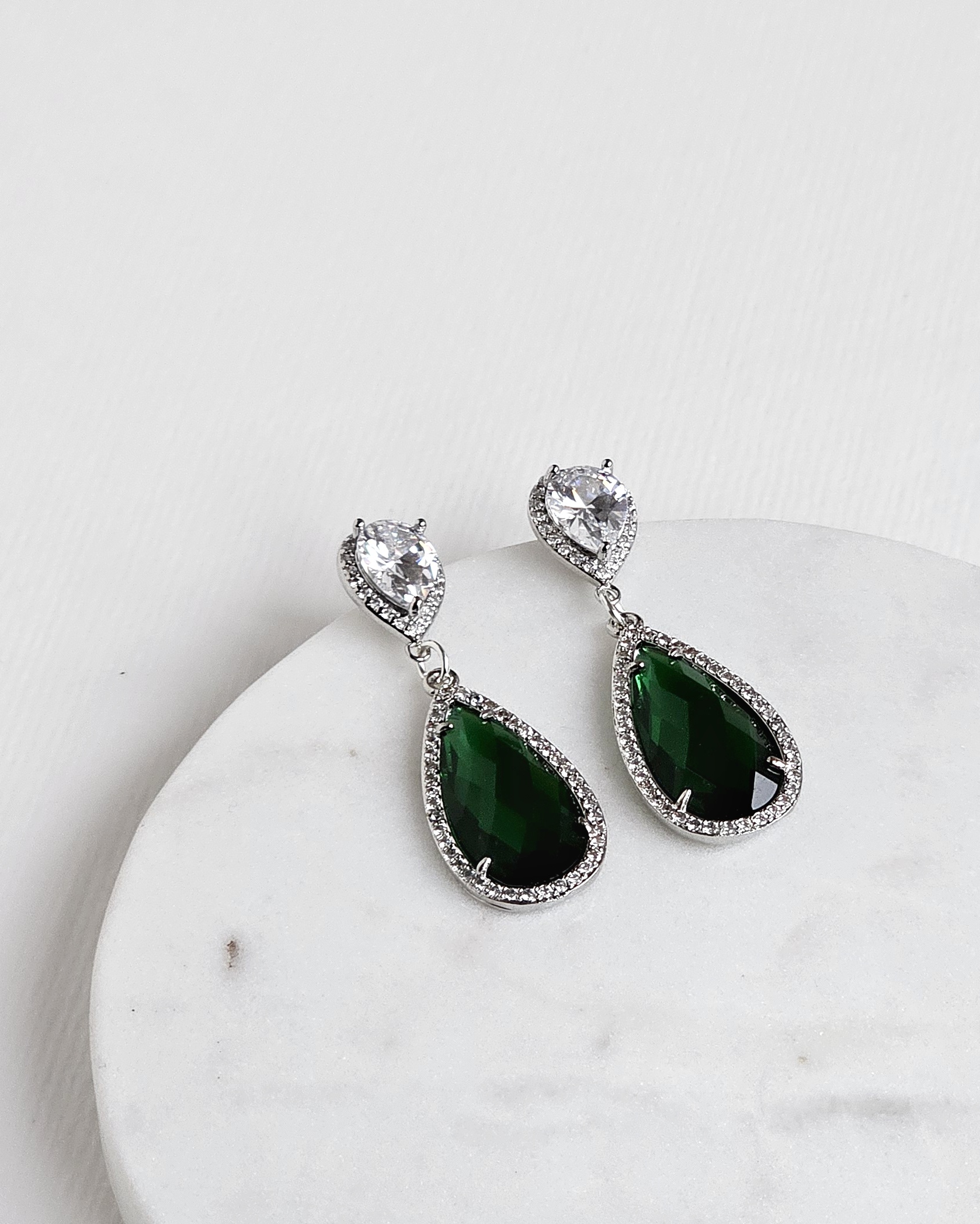 Aros "Julia" Aventurina verde de Plata