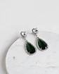 Aros plata con circonita y cristal verde - Miniatura 1