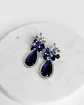 Aros de circonita con cristal azul y racimo - Miniatura 2