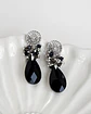 Aros plata mándala con circonitas y cristal negro - Miniatura 2