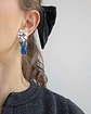 Aros flor con cristal petróleo y racimo - Miniatura 3
