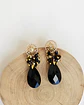 Aros mándala con circonita cristal negro y racimo - Miniatura 2