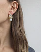 Aros circonita perla chica con racimo dorado - Miniatura 4
