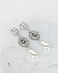 Aros largos con circonita y perla - Miniatura 3