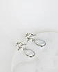 Aros plateados tres flores con cristal - Miniatura 2