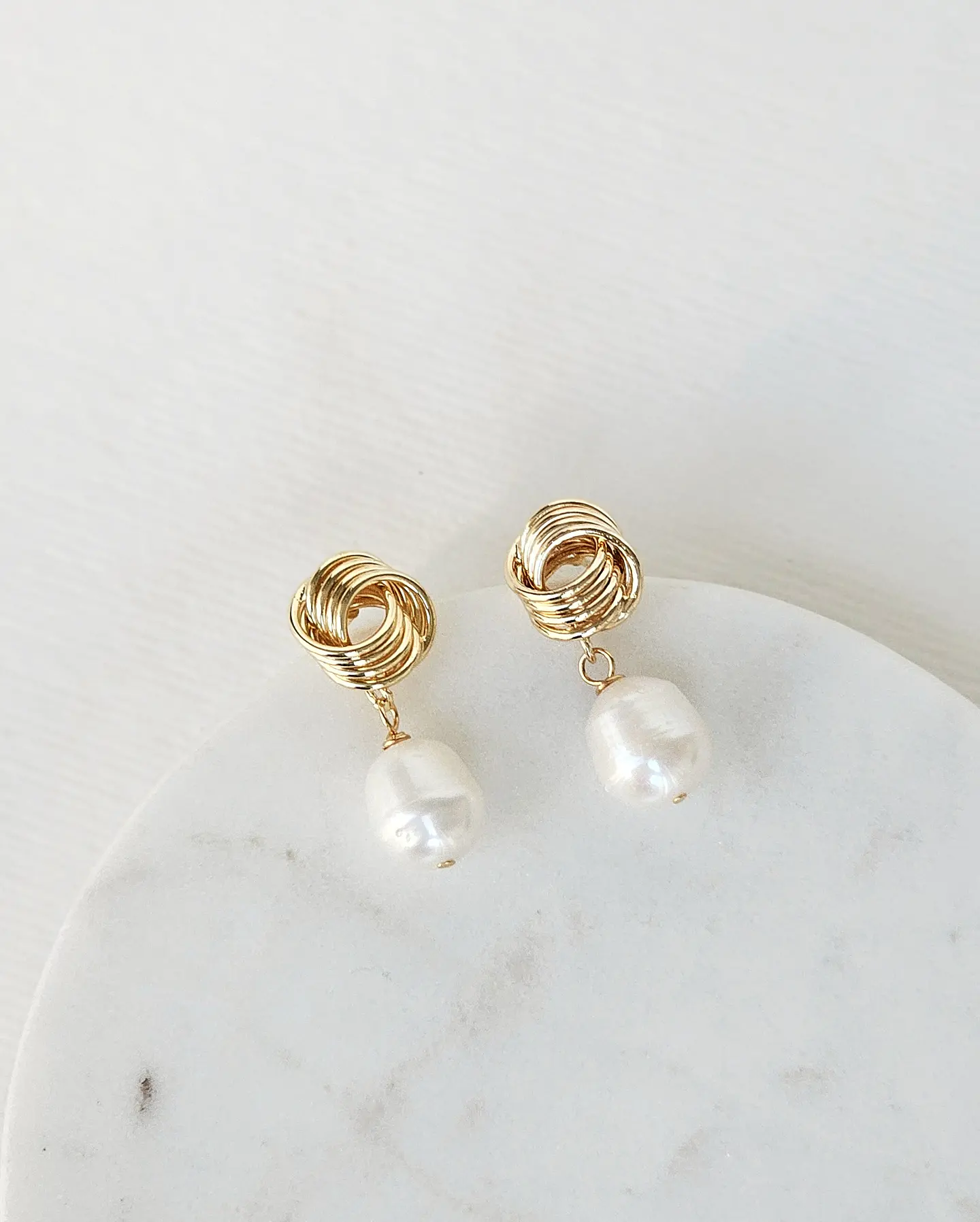 Aros vintage con perla natural 3