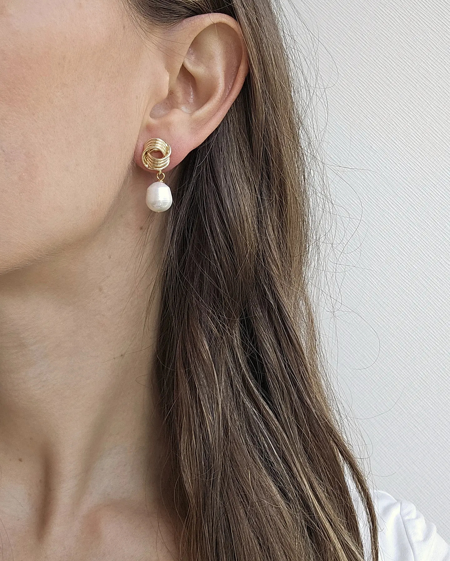 Aros vintage con perla natural 4
