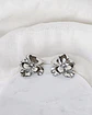 Aros flor circón plata - Miniatura 1