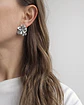 Aros flor circón plata - Miniatura 2