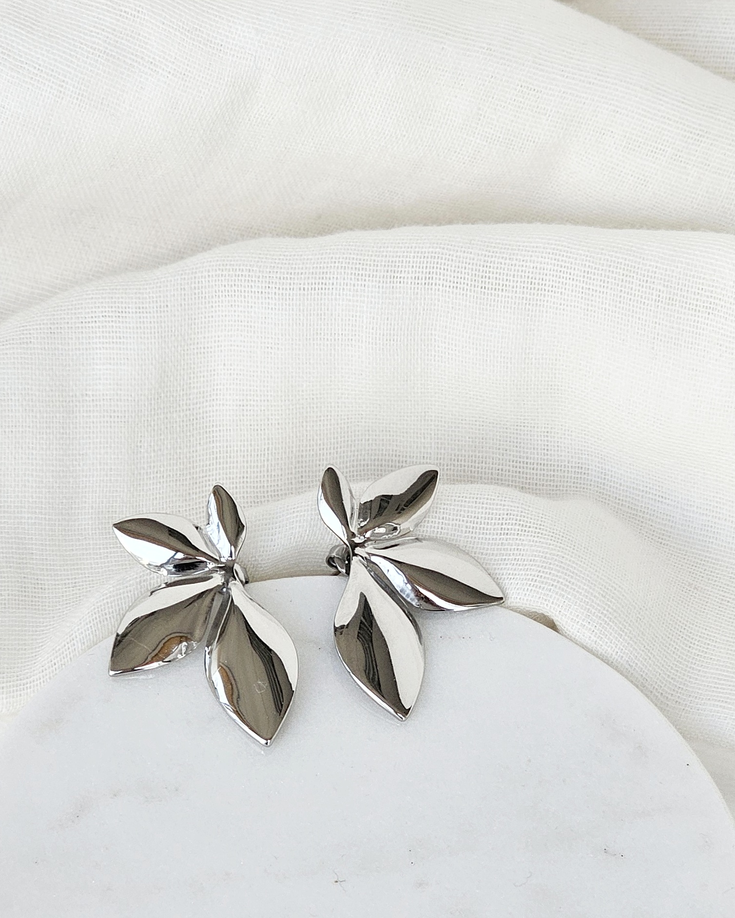 Aros Hoja de Eva Plata