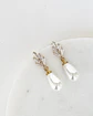 Aros circonita y perla chica oro - Miniatura 1