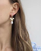 Aros argolla hoja y perla gold - Miniatura 3