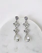 Aros circonita doble flor y cristal plata - Miniatura 2