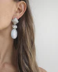 Aros vintage cristal blanco y racimo - Miniatura 3