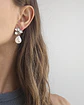Aros flor perla barroca plana - Miniatura 4