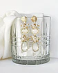 Aros doble cristal blanco con racimo - Miniatura 2