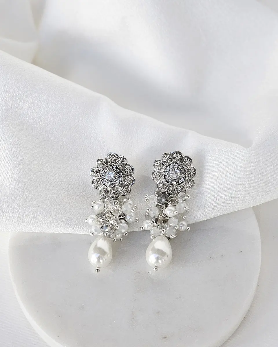 Aros doble racimo perlas 2