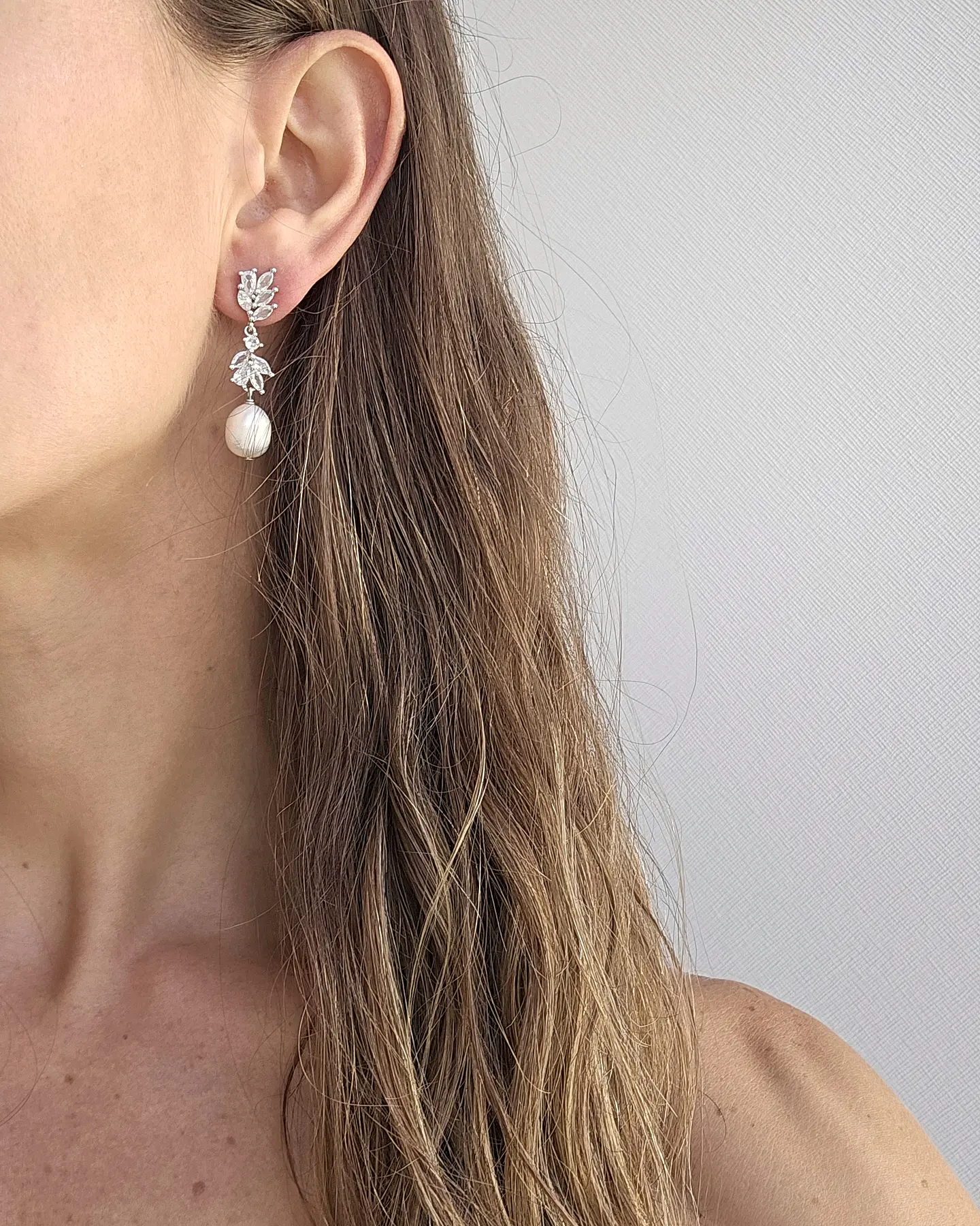 Aros circonitas con perla natural 5