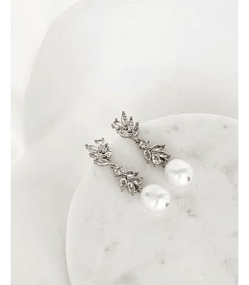 Aros circonitas con perla natural