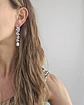Aros largos circonita y perla natural cascada - Miniatura 4