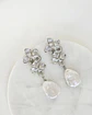 Aros doble flor con perla barroca natural plata - Miniatura 6