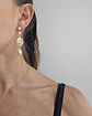 Aros con hoja y perlas largos - Miniatura 3
