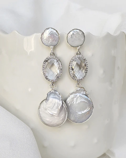 Aros perla cristal y perla