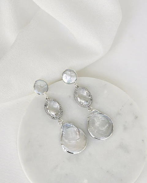 Aros perla cristal y perla