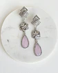 Aros rosados circonita largos - Miniatura 1