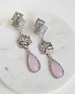Aros rosados circonita largos - Miniatura 2