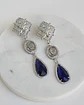 Aros largos azul con circonita - Miniatura 2