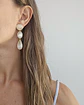 Aros blancos rodeado de circonita largos - Miniatura 2