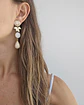 Aros largos dorados con piedra luna y ágata - Miniatura 3