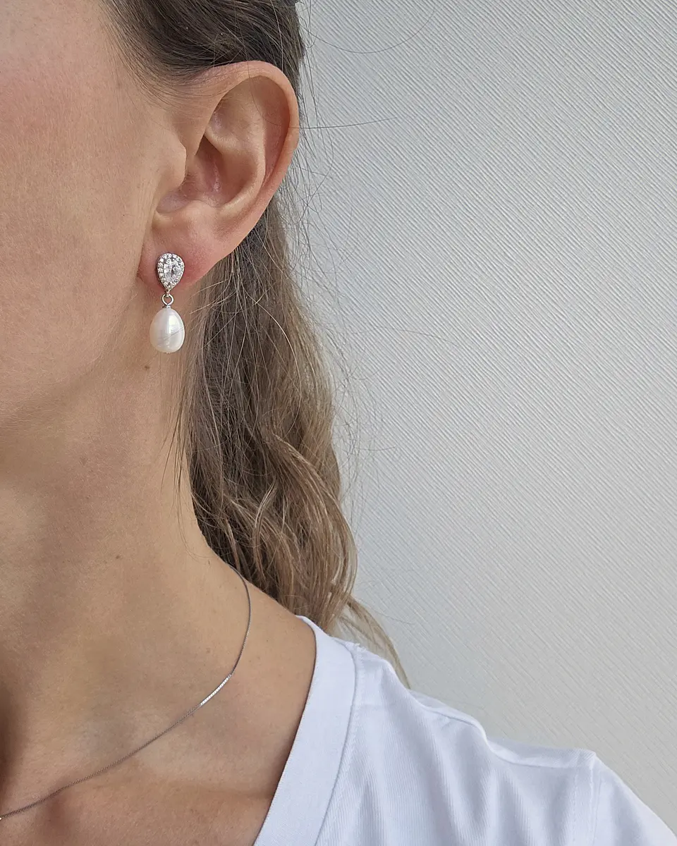 Aros clásicos perla natural 4