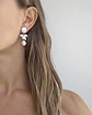 Aros perla hoja perla silver - Miniatura 3