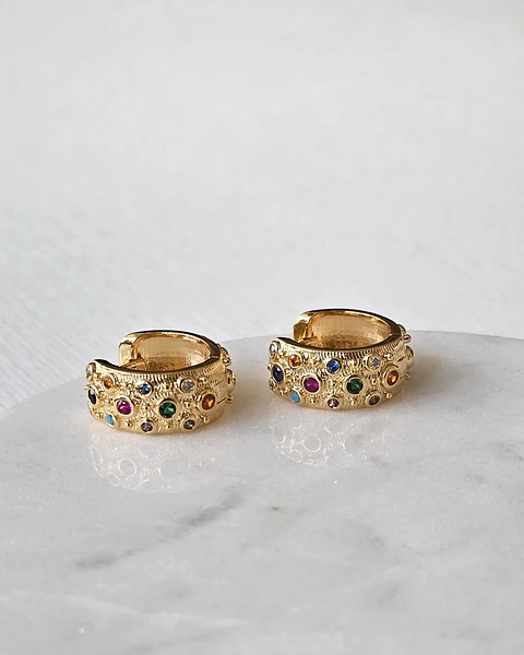 Argollas con circonitas colores