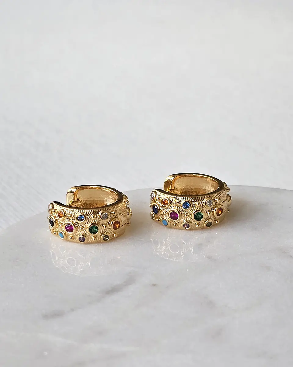 Argollas con circonitas colores 1