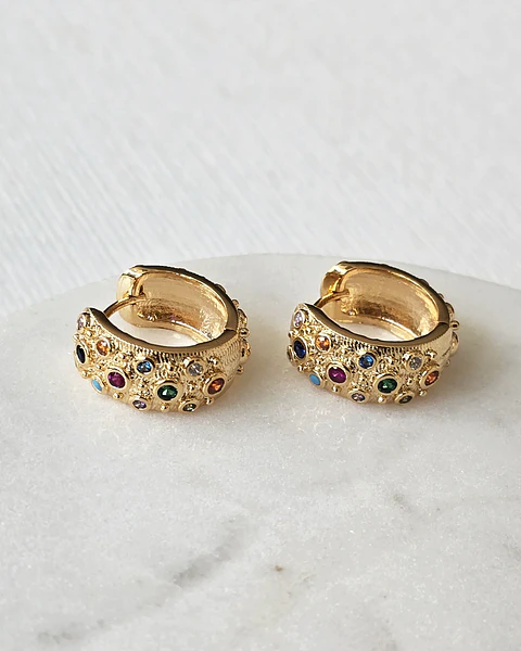 Argollas con circonitas colores