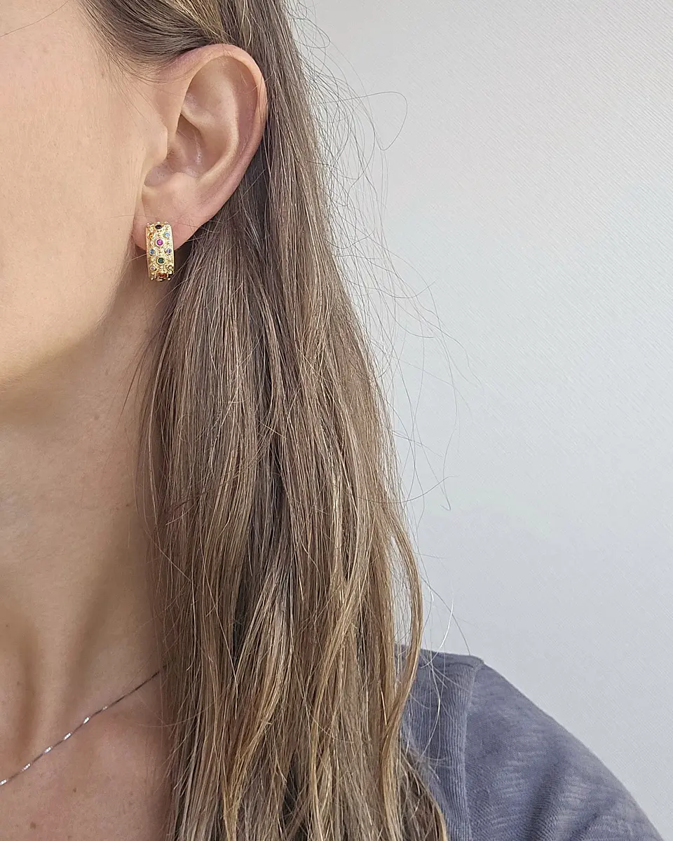 Argollas con circonitas colores 3