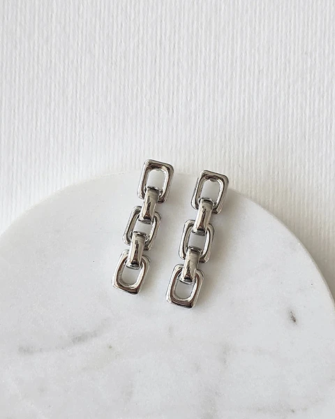 Aros tipo cadena silver