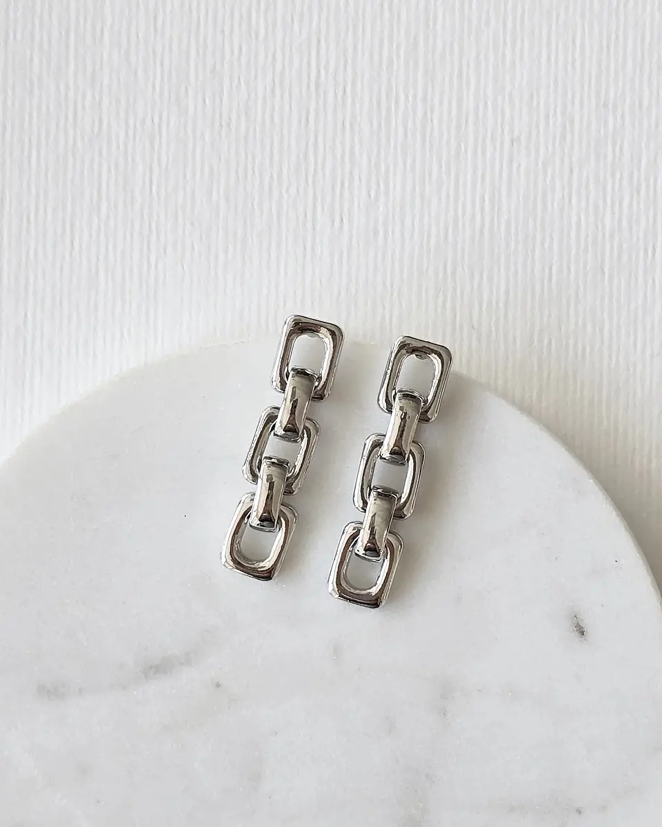 Aros tipo cadena silver 2