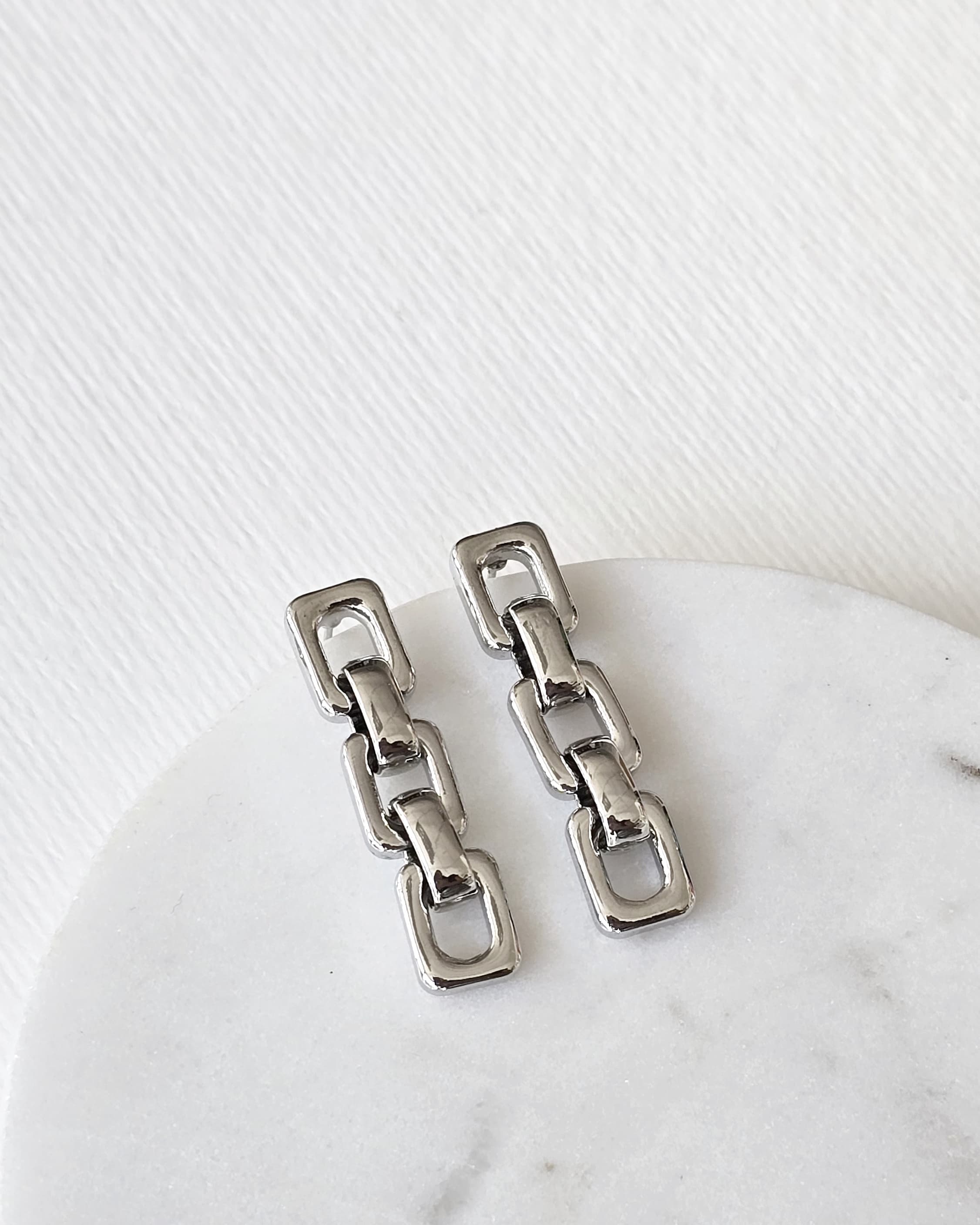 Aros tipo cadena silver
