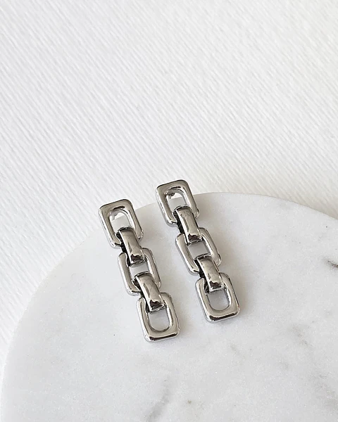 Aros tipo cadena silver