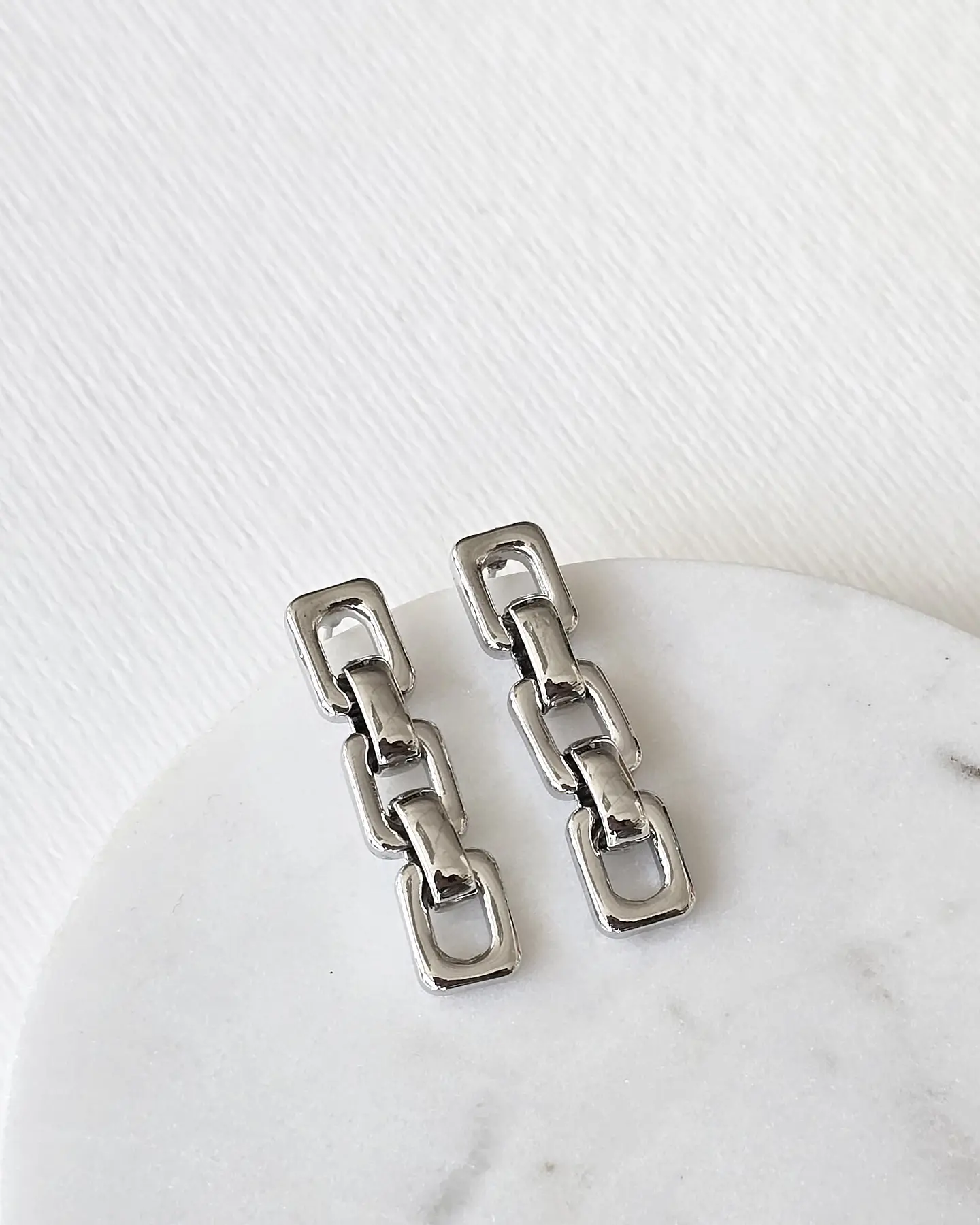 Aros tipo cadena silver 1