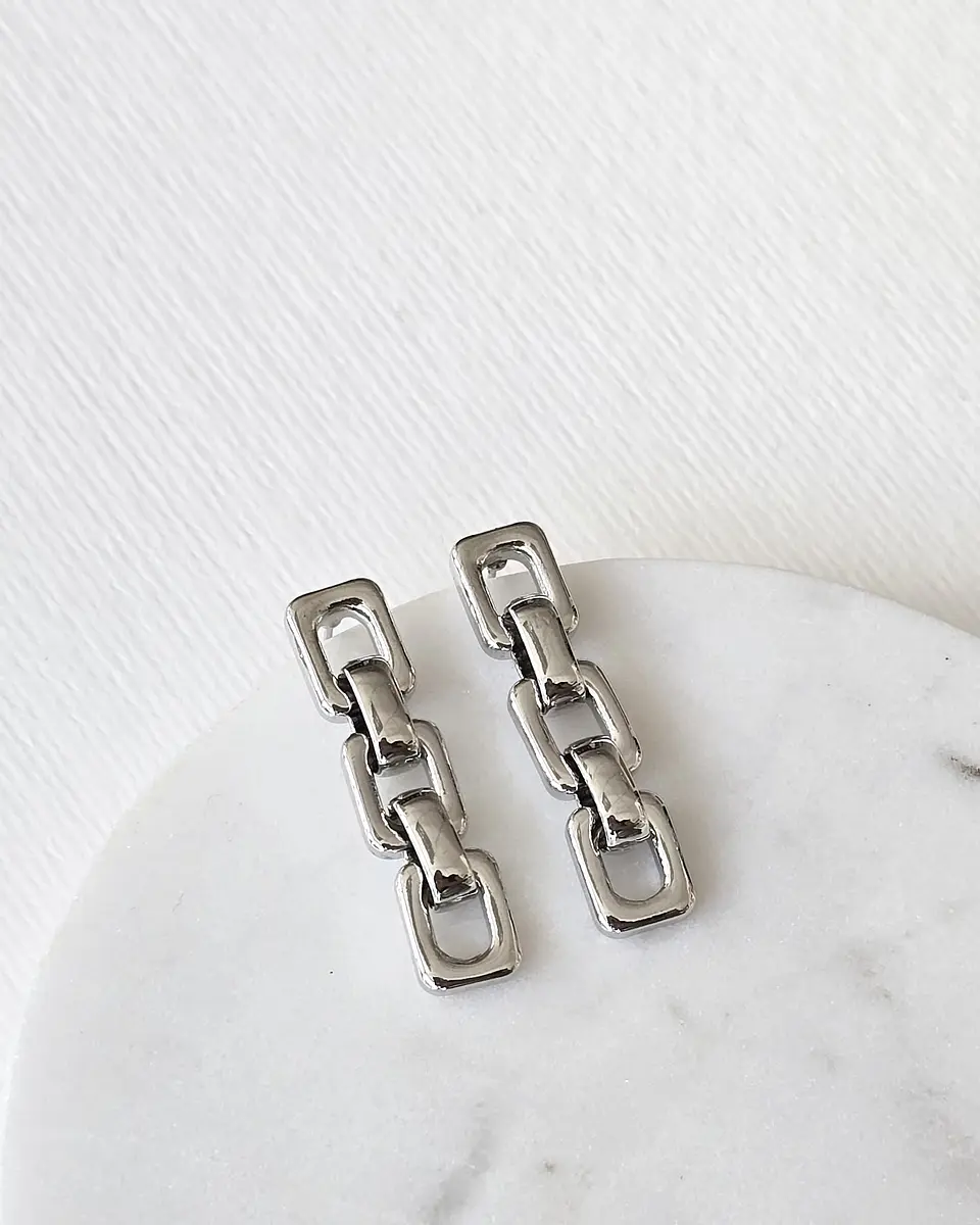 Aros tipo cadena silver 1