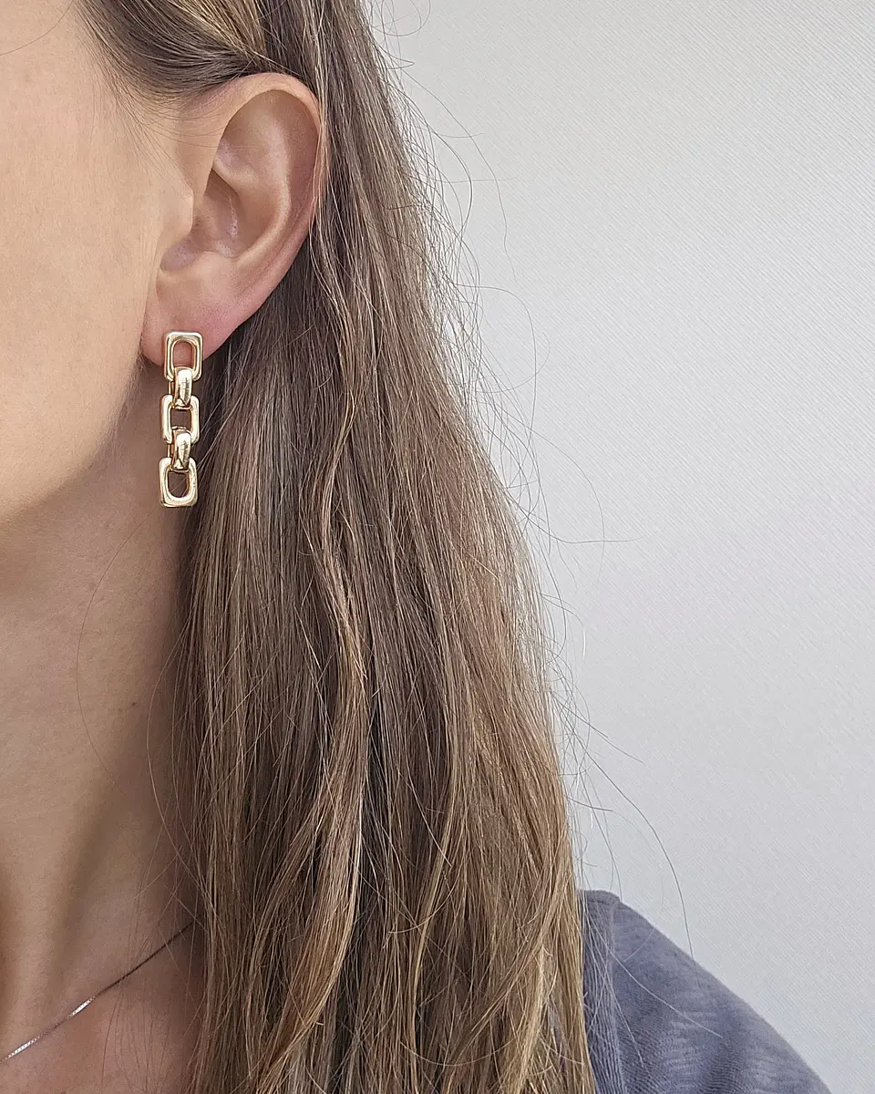 Aros tipo cadena gold 3