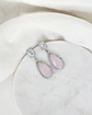 Aros circonita y cristal rosado - Miniatura 1